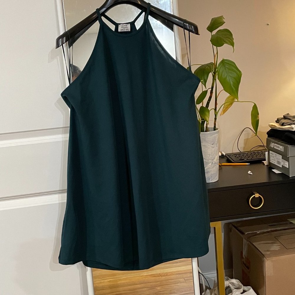 flowy deep green dress